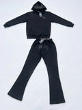 UNDENIED Black Rhinestone Flare Set